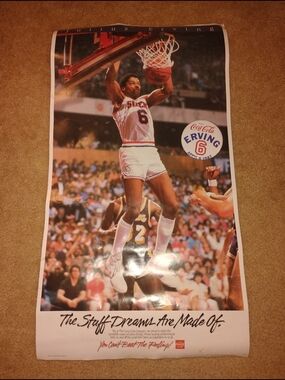 Vintage Dr. J Coca-Cola Poster And Button